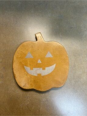 Mud Pie Pumpkin Jack O Lantern Marble Board Mini Figural Chaucuterie Tray Fall